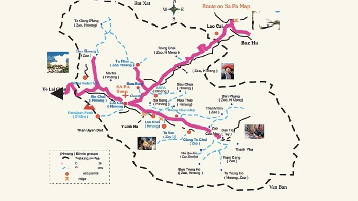 Bản đồ các điểm tham quan du lịch Sapa