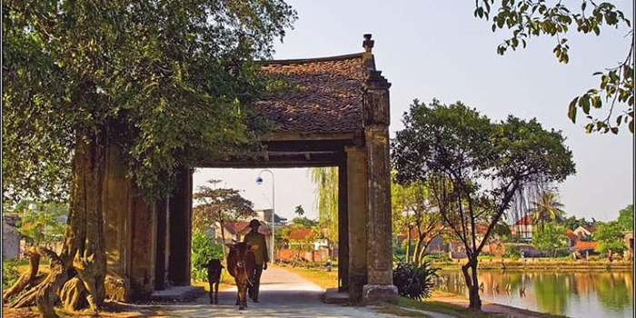 Cổng làng Mông Phụ là một công trình quan trọng trong quần thể di tích của Đường Lâm, được kết hợp hài hòa với đường làng, cây đa, giếng nước,...