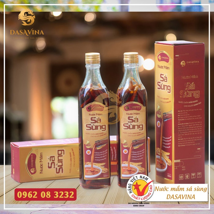 Nước mắm sá sùng DASAVINA có mùi thơm và vị ngọt hậu tự nhiên