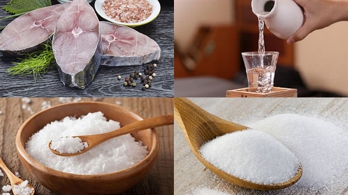 Nguyên liệu chuẩn bị làm món cá thu một nắng